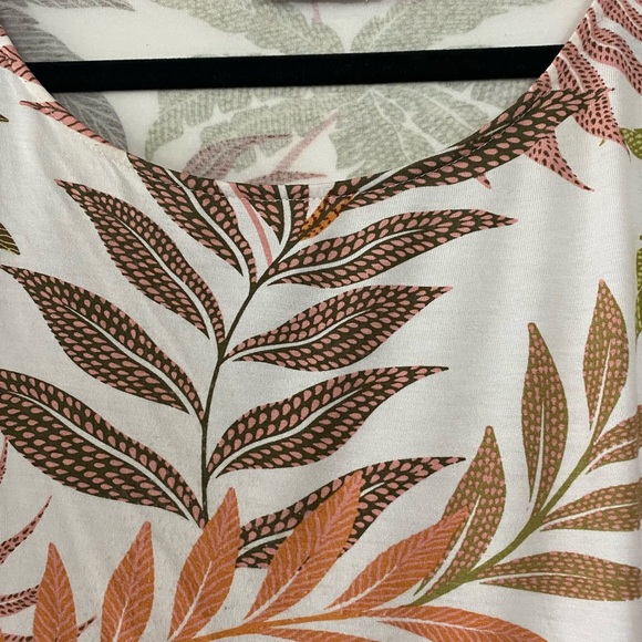 Suzy Shier Leaf Print Blouse - Green, Brown, and Orange - Picture 2 of 5